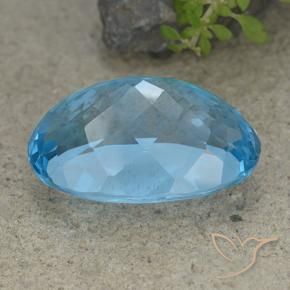 Topazio Blu svizzero naturale da 46.48 ct, Ovale, VVS-VS