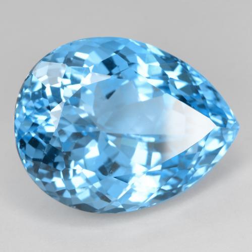 Topazio naturale blu da 41,50 ct, taglio a pera, VVS-VS