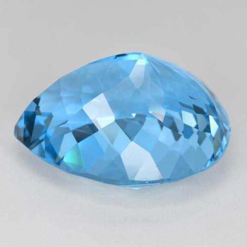 Topazio naturale blu da 41,50 ct, taglio a pera, VVS-VS