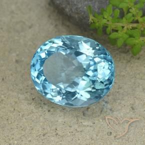 Topazio Blu svizzero naturale da 33.77 ct, Ovale, VVS-VS