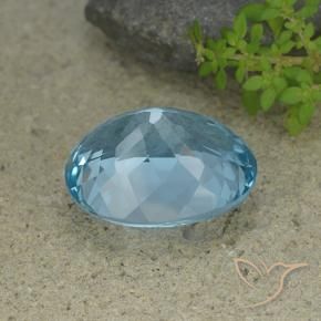 Topazio Blu svizzero naturale da 33.77 ct, Ovale, VVS-VS