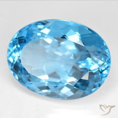 Topazio Blu svizzero naturale da 41.33 ct, Ovale, VVS-VS