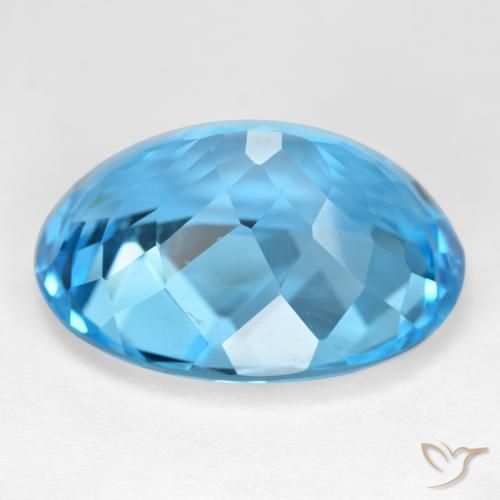 Topazio Blu svizzero naturale da 41.33 ct, Ovale, VVS-VS