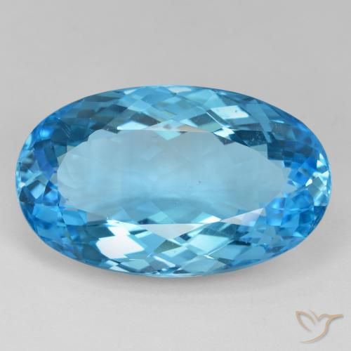 Topazio Blu svizzero naturale da 40.56 ct, Ovale, VVS-VS