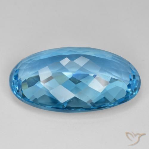 Topazio Blu svizzero naturale da 40.56 ct, Ovale, VVS-VS