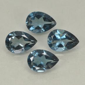 Gemme di topazio blu londra naturale da 3,00 ct, taglio a pera, VVS-VS