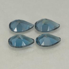 Gemme di topazio blu londra naturale da 3,00 ct, taglio a pera, VVS-VS