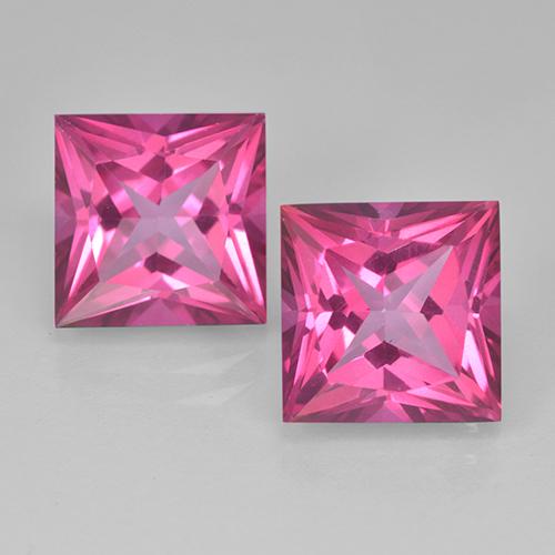 Gemme di Topazio Magenta intenso naturale da 12.88 ct, Quadrato, VVS-VS