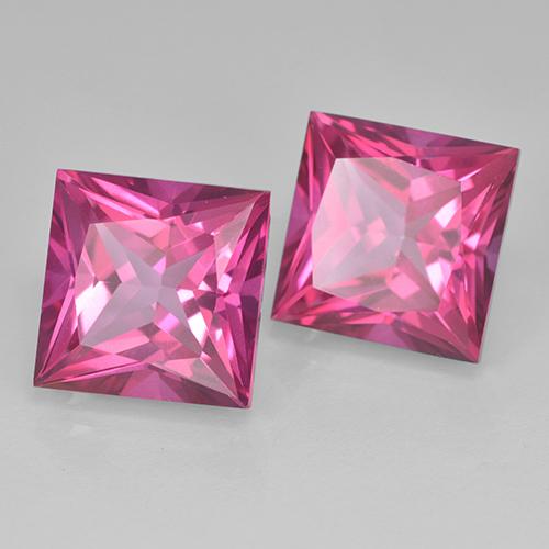 Gemme di Topazio Magenta intenso naturale da 12.88 ct, Quadrato, VVS-VS