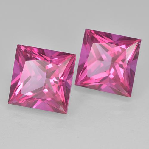 Gemme di Topazio Rosa scuro naturale da 12.52 ct, Quadrato, VVS-VS