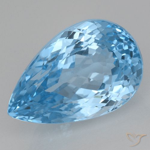 28.27ct Naturale Blu svizzero Topazio, Forma a pera, VVS