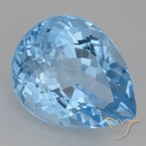 Topazio Blu svizzero naturale da 22.77 ct, Forma a pera, VVS