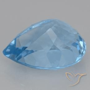 Topazio Blu svizzero naturale da 22.77 ct, Forma a pera, VVS