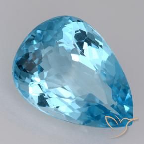 Topazio Blu svizzero naturale da 20.89 ct, Forma a pera, VVS-VS