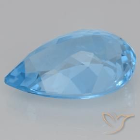 Topazio Blu svizzero naturale da 21.47 ct, Forma a pera, VVS