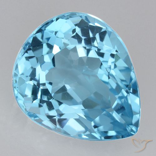 21.97ct Naturale Blu svizzero Topazio, Forma a pera, VVS