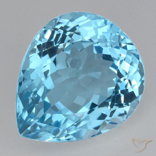 Topazio Blu svizzero naturale da 21.58 ct, Forma a pera, VVS