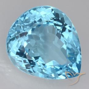 Topazio Blu svizzero naturale da 21.58 ct, Forma a pera, VVS