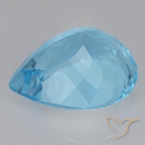 Topazio Blu svizzero naturale da 21.58 ct, Forma a pera, VVS