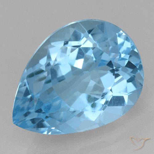 15.12ct Naturale Celeste Topazio, Forma a pera, VVS-VS