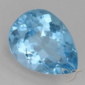 Topazio Celeste naturale da 15.12 ct, Forma a pera, VVS-VS