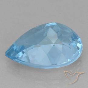 Topazio Celeste naturale da 15.12 ct, Forma a pera, VVS-VS