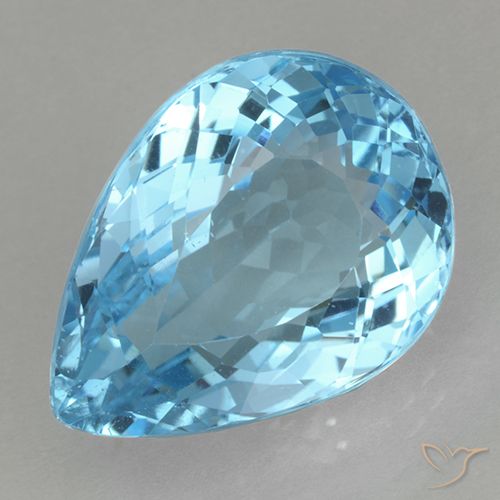 20.16ct Naturale Blu svizzero Topazio, Forma a pera, VS