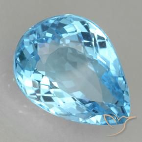 Topazio Blu svizzero naturale da 20.16 ct, Forma a pera, VS