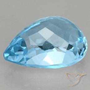 Topazio Blu svizzero naturale da 20.16 ct, Forma a pera, VS