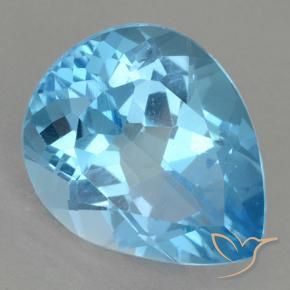 Topazio naturale blu da 13,09 ct, taglio a pera, VVS-VS