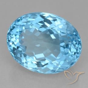 Topazio Blu svizzero naturale da 22.13 ct, Ovale, VVS