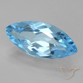 Topazio Blu svizzero naturale da 3.63 ct, Taglio marquise, VVS