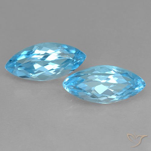 7.75ctw Naturale Blu svizzero Topazio, Taglio marquise, VVS-VS