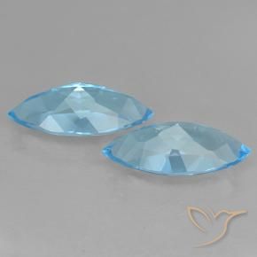 Gemme di Topazio Blu svizzero naturale da 7.17 ct, Taglio marquise, VVS-VS