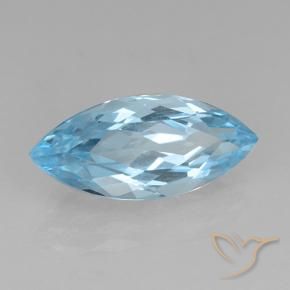 Topazio Celeste naturale da 3.93 ct, Taglio marquise, VVS