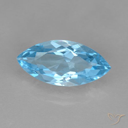 3.51ct Naturale Celeste Topazio, Taglio marquise, VVS-VS