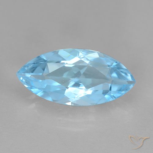 3.75ct Naturale Celeste Topazio, Taglio marquise, VVS-VS