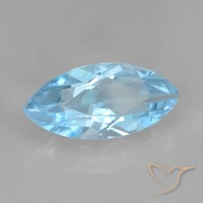 Topazio Celeste naturale da 3.75 ct, Taglio marquise, VVS-VS