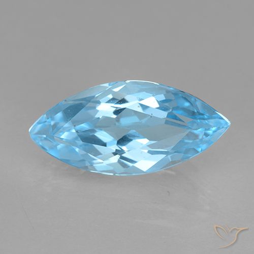 3.70ct Naturale Celeste Topazio, Taglio marquise, VVS