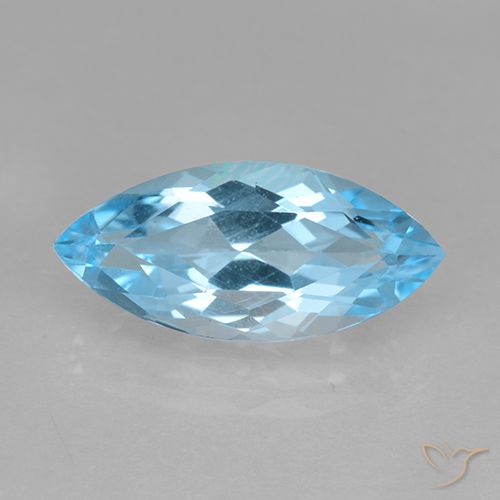 Topazio Blu svizzero naturale da 3.47 ct, Taglio marquise, VVS