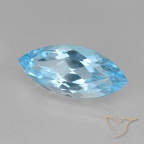 Topazio Blu svizzero naturale da 3.47 ct, Taglio marquise, VVS