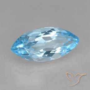 Topazio Celeste naturale da 3.82 ct, Taglio marquise, VVS-VS