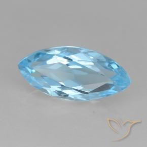 Topazio Blu svizzero naturale da 3.54 ct, Taglio marquise, VVS-VS