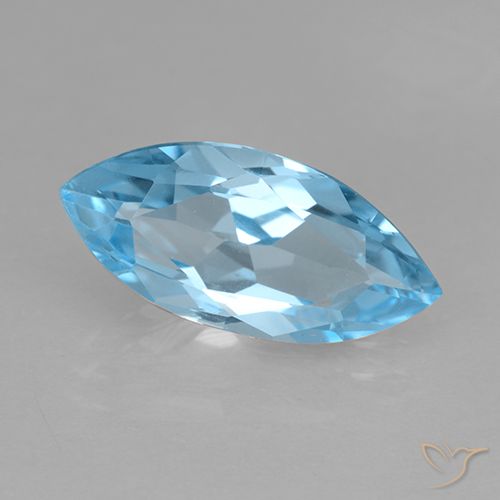 3.69ct Naturale Celeste Topazio, Taglio marquise, VVS-VS