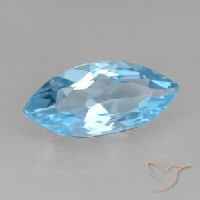 Topazio Celeste naturale da 3.69 ct, Taglio marquise, VVS-VS