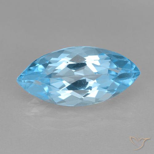 4.07ct Naturale Celeste Topazio, Taglio marquise, VVS-VS