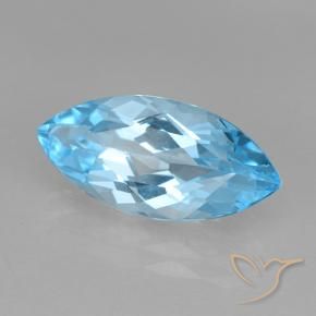 Topazio Celeste naturale da 4.07 ct, Taglio marquise, VVS-VS