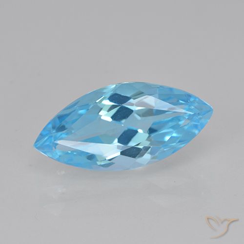 Topazio Blu svizzero naturale da 4.06 ct, Taglio marquise, VVS