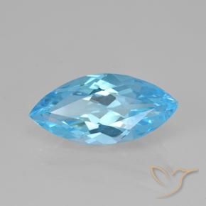 Topazio Blu svizzero naturale da 4.06 ct, Taglio marquise, VVS