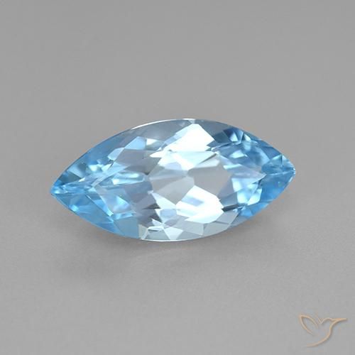 Topazio Celeste naturale da 3.75 ct, Taglio marquise, VVS-VS
